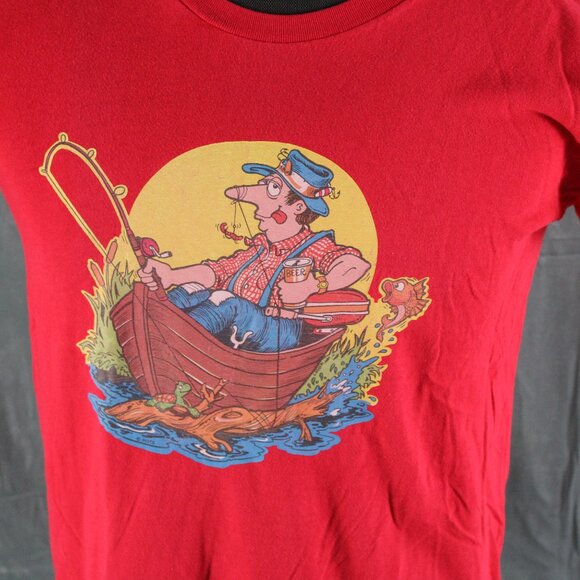 Vintage Graphic T-shirt - Fishterman Iron Graphic - Men's Large - Picture 2 of 7